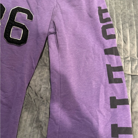 Pink Victoria’s Secret purple sweatpants.    Wide leg. - Picture 3 of 6